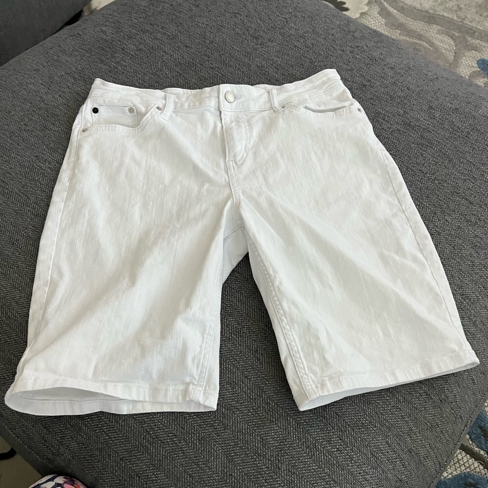 Calvin Klein White denim Bermuda Shorts